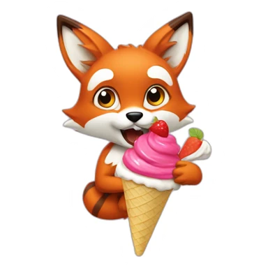 foxy comiendo un helado sticker
