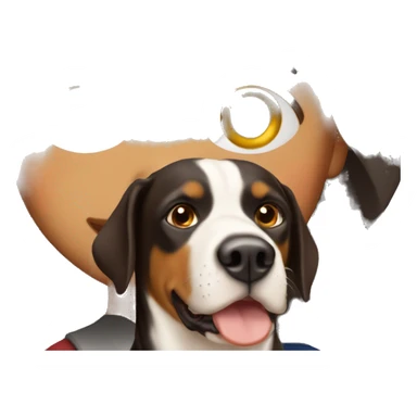girl with long dark brown hair with a greater swiss mountain dog sticker