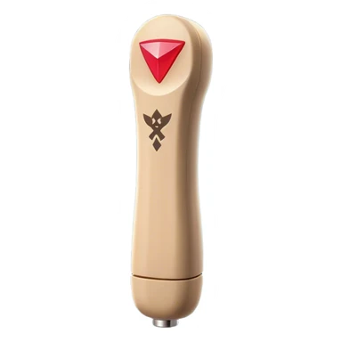 Clash of Clans aesthetic: Cinematic Playful Wii Nunchuk Portrait Emoji, rendered in a 3D vector-style similar to standard emojis with minimal shading and bold, simplified shapes. A compact, distinct form with signature details, softly glowing with a nostalgic gaming charm. Simplified yet unmistakably iconic, highly detailed and consistent, glowing with a soft radiance and high shine. Stylized with a touch of retro gaming magic and a soft glowing outline, capturing the essence of a beloved gaming relic with a friendly, playful manner! sticker