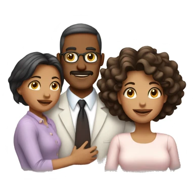 Mom dad and 2 girls sticker