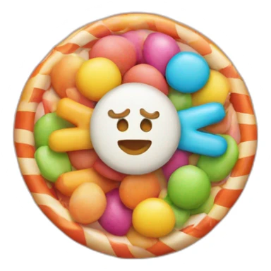 candy circle above a cross symbol sticker