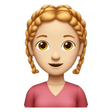Strawberry blonde woman with two braids  sticker