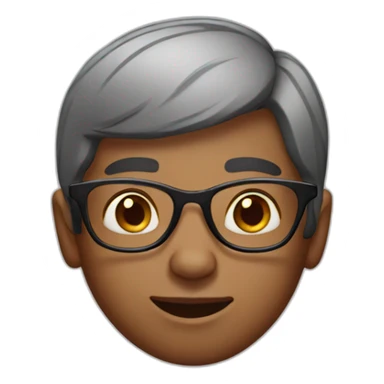 Indian boy with glasses small nose sticker