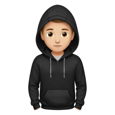 fullbody Mysterious shy caucasian man in black hoodie, hands in pockets and black pants sticker