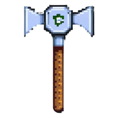 Discord-style moderator badge with hammer symbol sticker