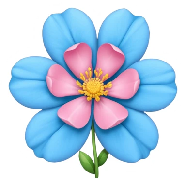 Um emoji da flor rosa vermelha tradicional só que com coloração azul sticker