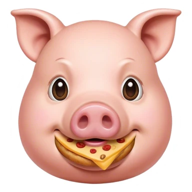 Pig with food all over its face sticker