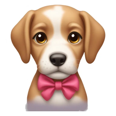 Puppy with a bow on her head sticker