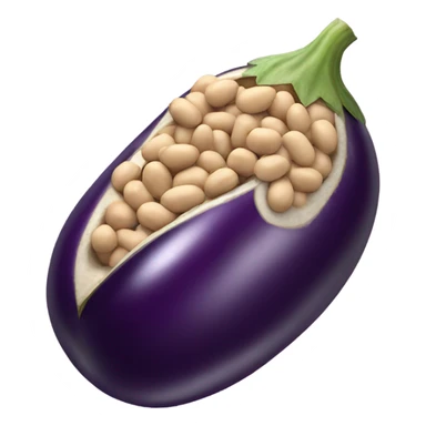 Eggplant with peanuts underneath it sticker