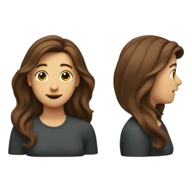 brown hair flip with hand sticker