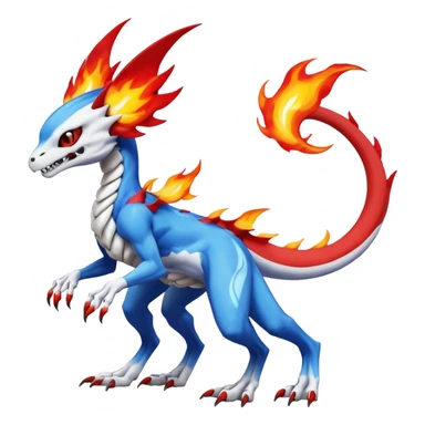 Skeletal Koraidon-Veemon-Digimon-Latias-Peppercat-Pokémon-Flamedramon-fusion-animal-hybrid-creature, Full body  sticker