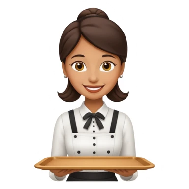 Cafe waiter woman with tray sticker