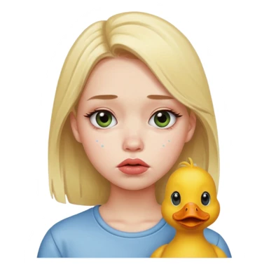 A girl with duck lips and acne very ugly and depressed  sticker