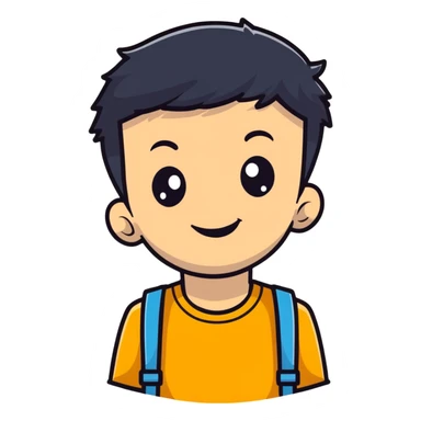cheerful young boy sticker