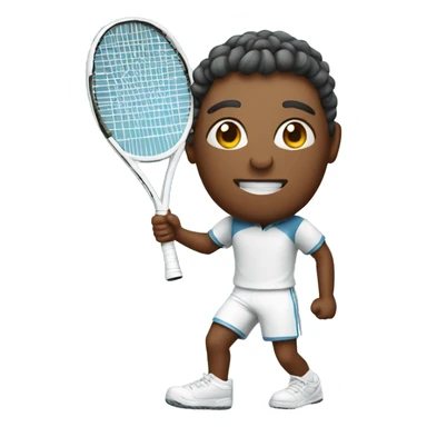 Tennis player with racket sticker