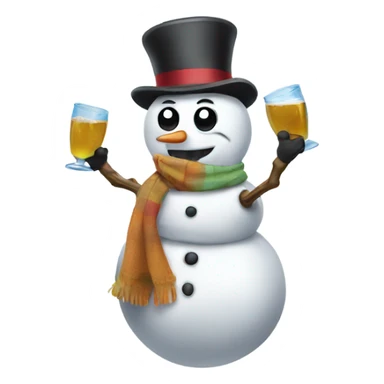 Drunken snowman sticker