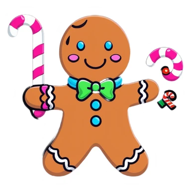 Pink gingerbread man sticker