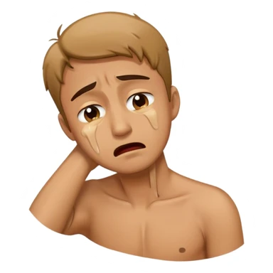 Man holding his neck crying  sticker