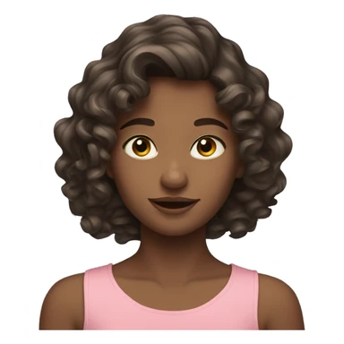 Young model brunet wavy hair sticker