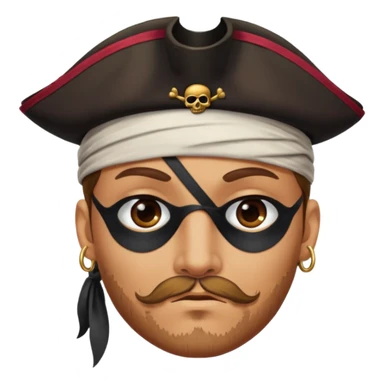 Eye patch pirate with earring, one eye covered
 sticker