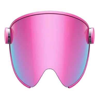 oversized frameless pink shield visor, futuristic Y2K style, wrap-around one-piece lens sticker