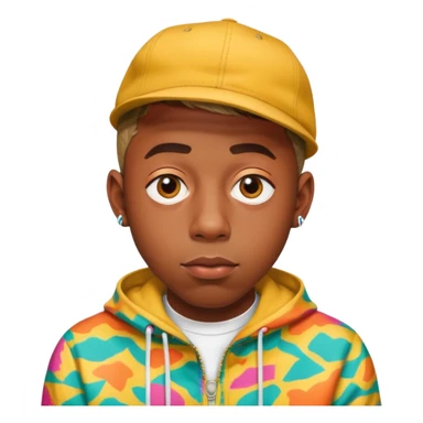 Tyler the Creator rapper with distinctive style and short hair sticker