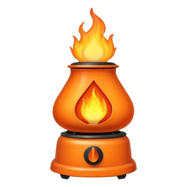 kettele with bottom heating need flame sticker