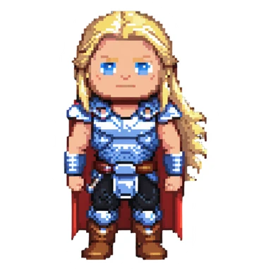thor with long blonde hair sticker