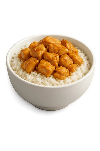 bowl bianca con riso e pollo sticker