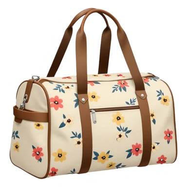 A sports bag with a pale light beige print in a small flower sticker