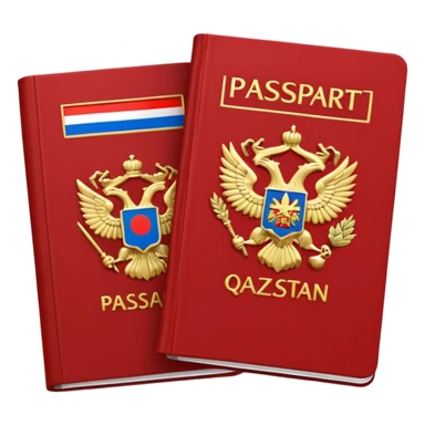 two passports, Russian and Qazaqstan sticker