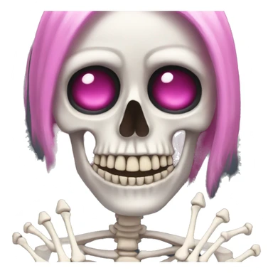 Skeleton with pink nails sticker