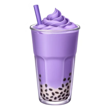 lavender milk tea boba with lavender and lilac petals  sticker