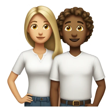 Mom and son in white shirts sticker