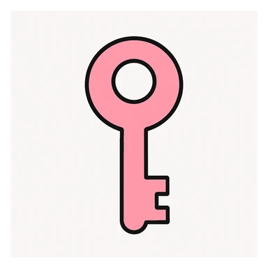 minimal pink and black key on white background, no text sticker