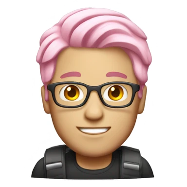 pink hair white man with laptop sticker