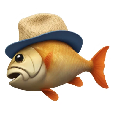 a fish wearing a hat sticker