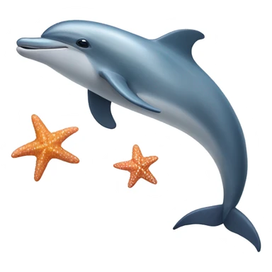 Dolphin with a starfish  sticker