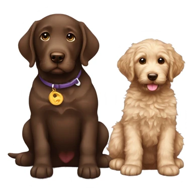 chocolate lab puppy with goldendoodle sticker