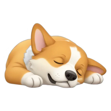 sleeping corgi lying down sticker
