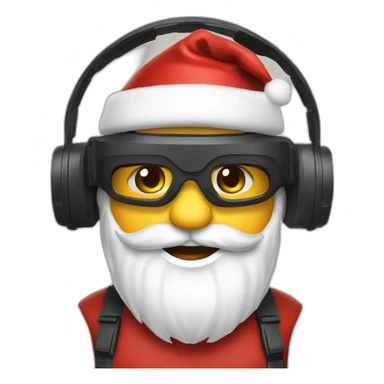 santa wearing vr headset sticker