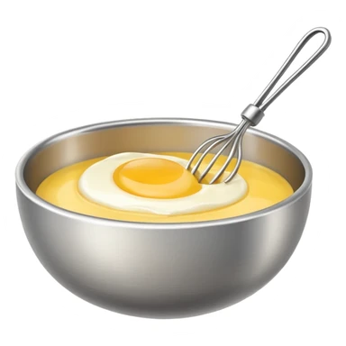 beaten egg in a bowl, There is a whisk inside the bowl. sticker