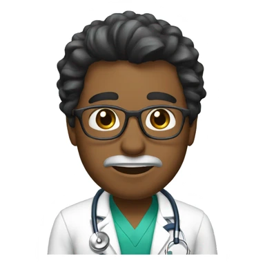 Doctor oftalmólogo cabello negro flaco sticker