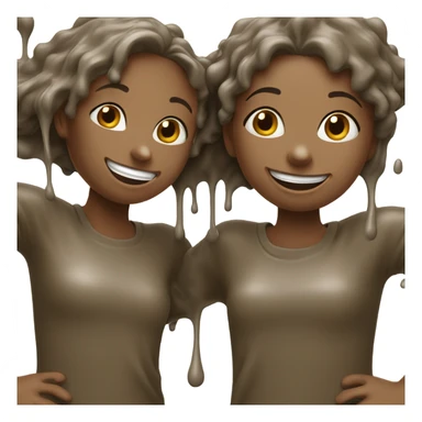 Two girls in mud sticker