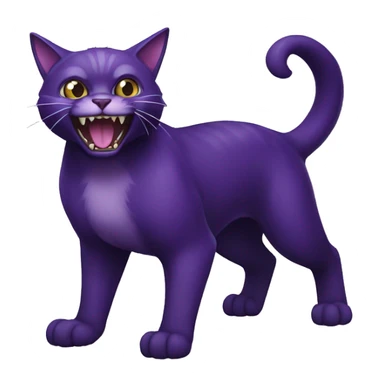 Black-purple Cat-Fakémon with big fangs full body sticker