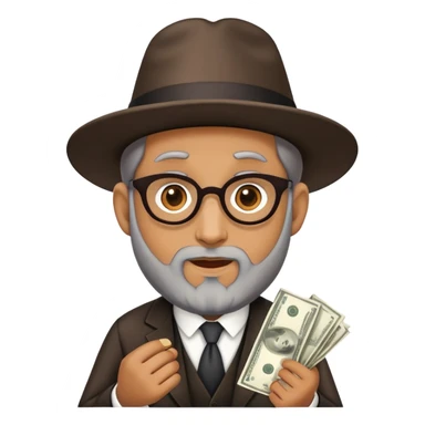 Rabbi chasing money sticker