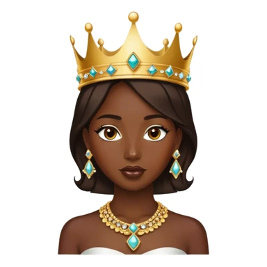 dark skinned beauty in jewels wearing a crown  sticker