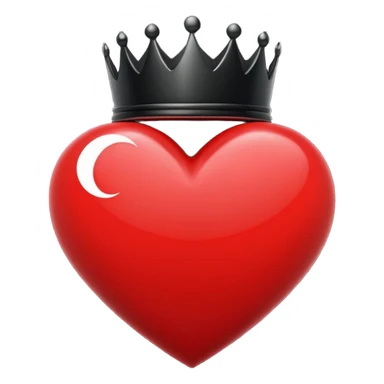 emo heart with crescent moon and black crown sticker