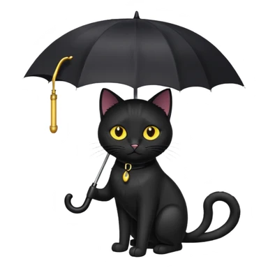 black cat with umbrella sticker