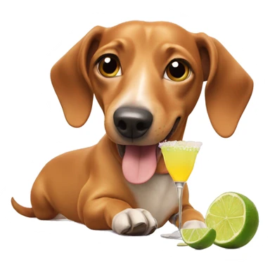 Weenie dog drinking margarita sticker